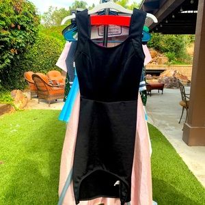 Black Bodycon Dress with Colored Straps, Size 0